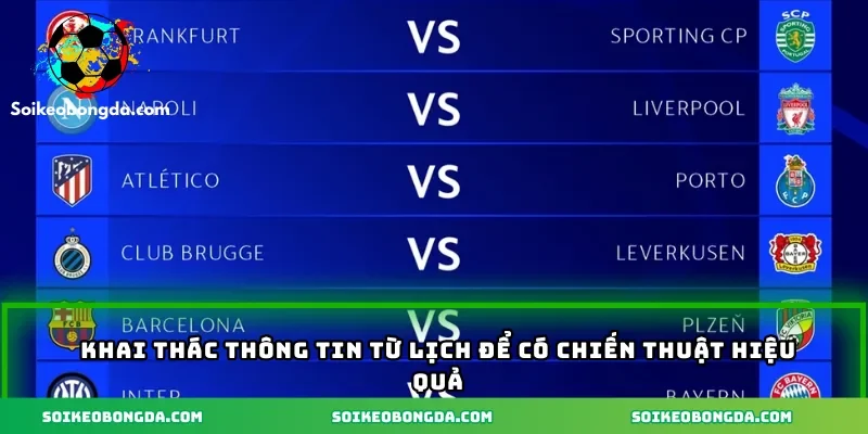 Khai thác thông tin từ lịch để có chiến thuật hiệu quả