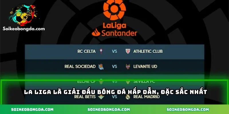 La Liga là giải đấu bóng đá hấp dẫn đặc sắc nhất