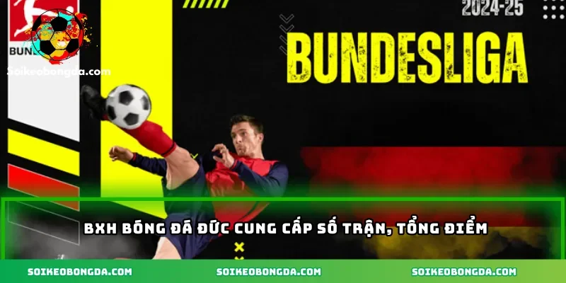 BXH bóng đá Đức cung cấp số trận, tổng điểm
