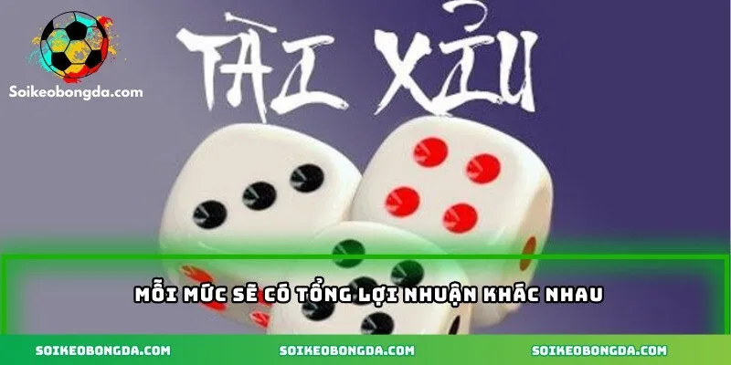 Cách Đọc Kèo Tài Xỉu - Hiểu Đúng Để Cược Thông Minh 3 Mỗi mức sẽ có tổng lợi nhuận khác nhau